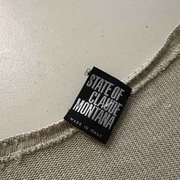 State of Claude Montana Knit Linen VNeck Bell Sleeve Slouchy Sweater Size Large - Picture 7 of 11